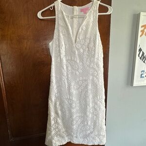 Lilly Pulitzer White Lace Sheath Dress (2014) - Size 2